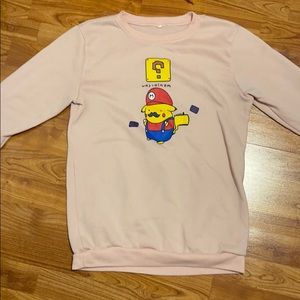 Pink Pikacku Mario Bros Hybrid Fleece Sweater